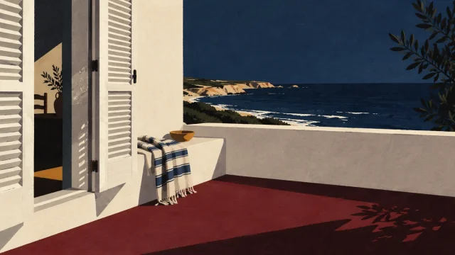 Portadas abertas de uma casa junto à costa alentejana